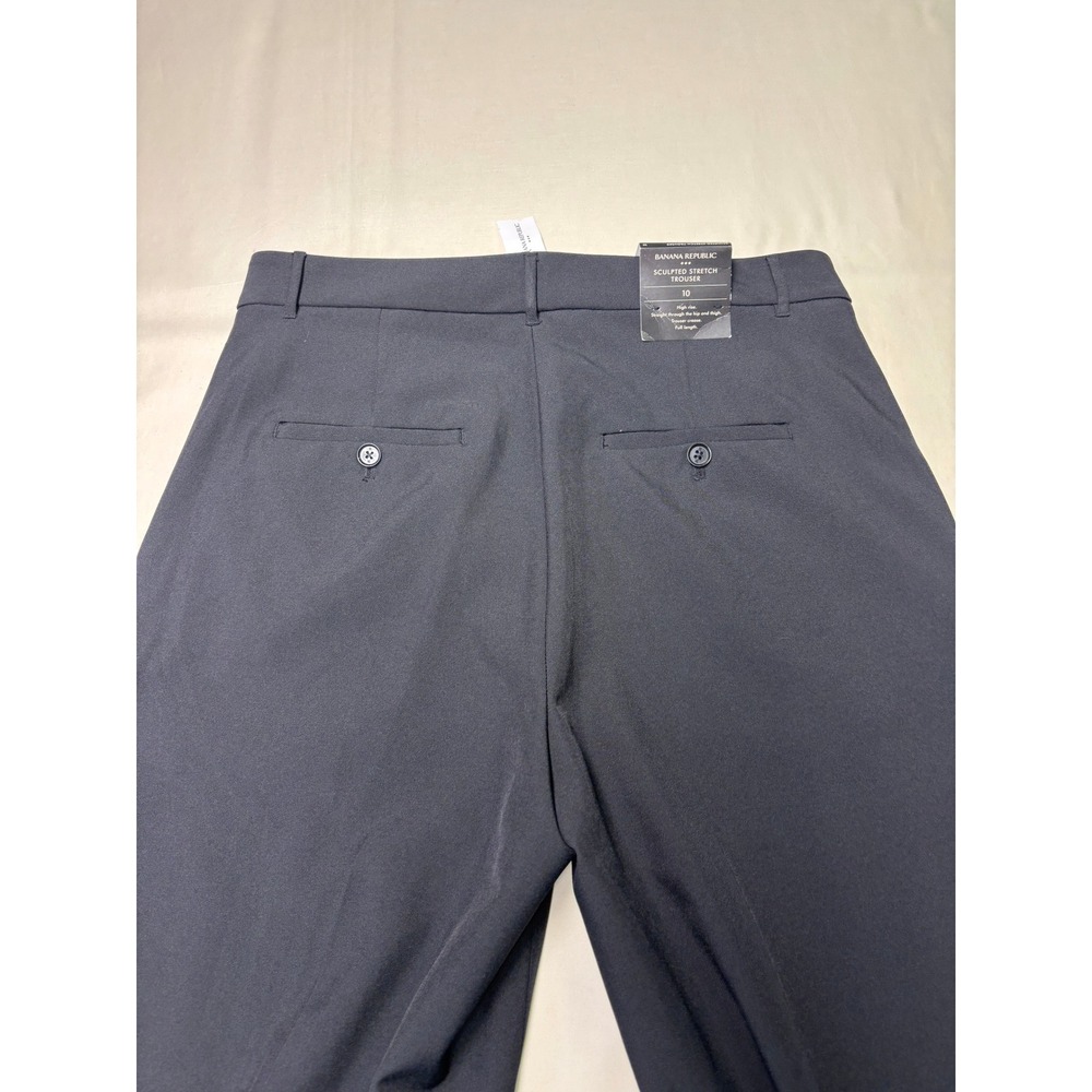 NWT Banana Republic Sculpted Stretch Trouser Pants Black High Rise 10 W34 L32 - Picture 9 of 15